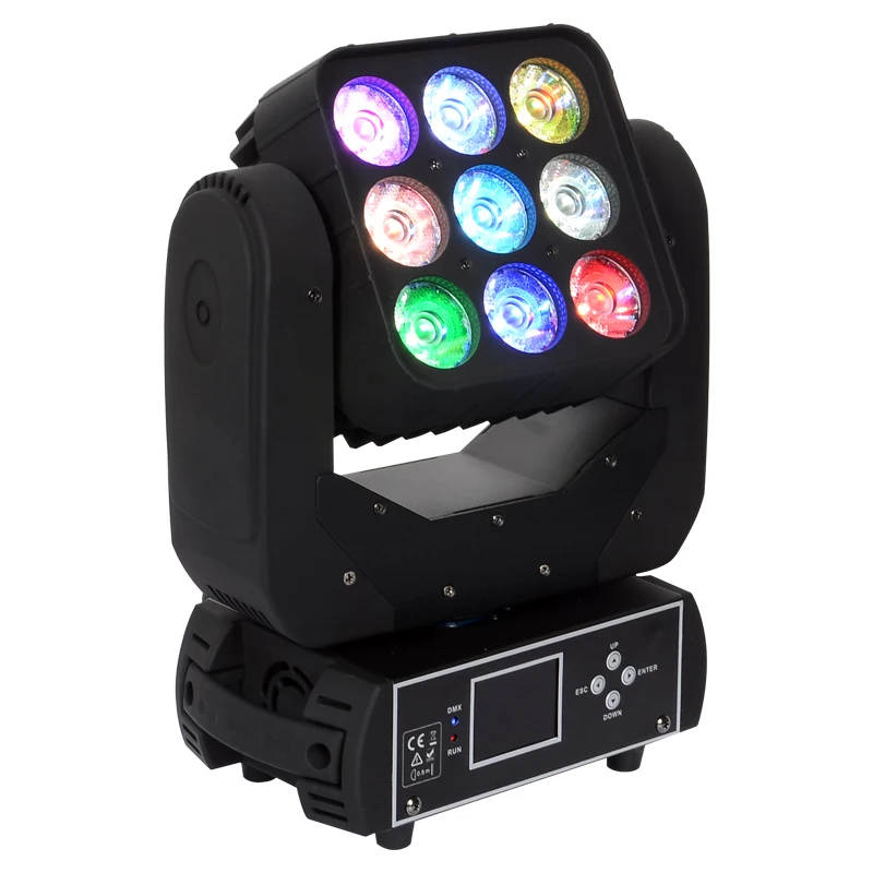 Disco Led Matrix Moving Head 9Pcs 10W RGBW 4 IN1 Led Beam Wash Moving Head Light Fog Machine Stage DJ Party KTV Wedding