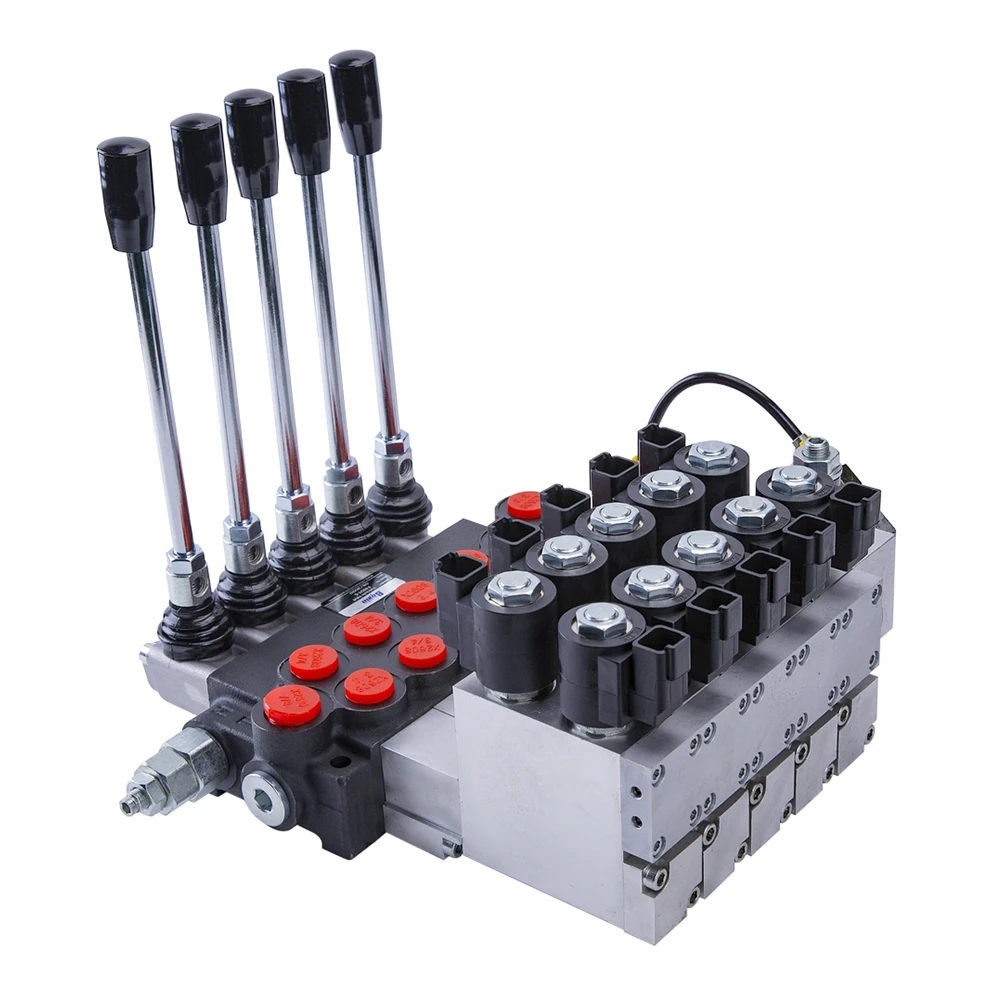 

Hot selling：Electro Hydraulic Monoblock Directional Control Valve 40-120LPM 7 Spools Joystick Hydraulic Oil Pressure Electric