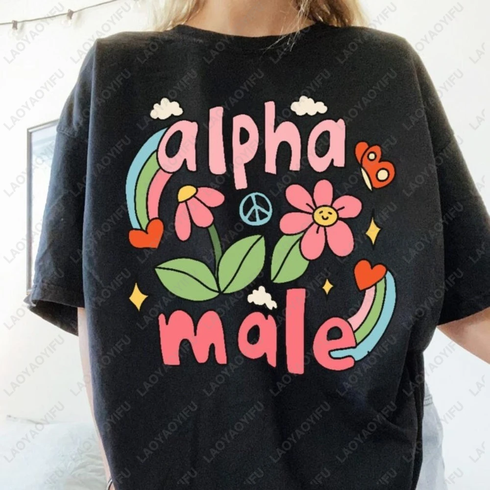 Camiseta masculina irônica alfa, camiseta engraçada unissex, sarcástica, arco-íris, amor, novidade, tops, camiseta gráfica engraçada, camisa estranho ofensiva