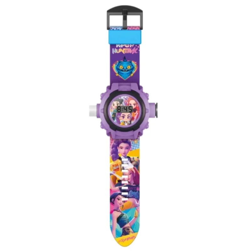 2026 KPop Witch Huntress Squad Kids Watch - 24-Pattern 3D Projection Flip Toy with Sonic Action Figure Gift