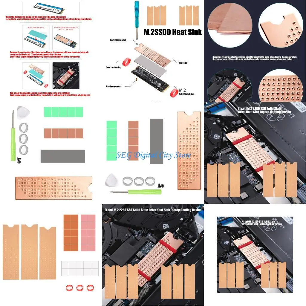 

U75B High Performances M.2 2280 SSD Heatsink for Laptop Cooling with Quiet Operation