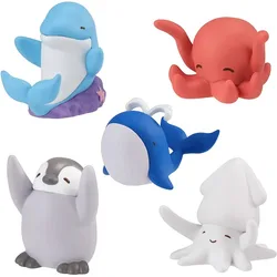 BANDAI Japan Gashapon Figure Anime Cute Marine Animal Whale Penuins Dolphin Devilfish Inkfish Kawaii Capsule Toys