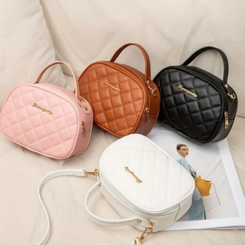 #1026Lingge shell bag, simple embroidered shoulder bag, handbag, cute and fashionable women's small shoulder bag