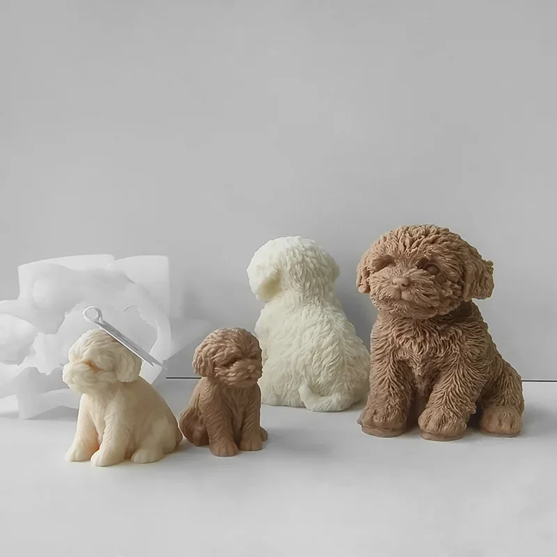 

3D Teddy Dog Silicone Candle Mold DIY Cute Pet Dog Aromatherapy Plaster Soap Mould DIY Home Decoration Making Tools Home Decor