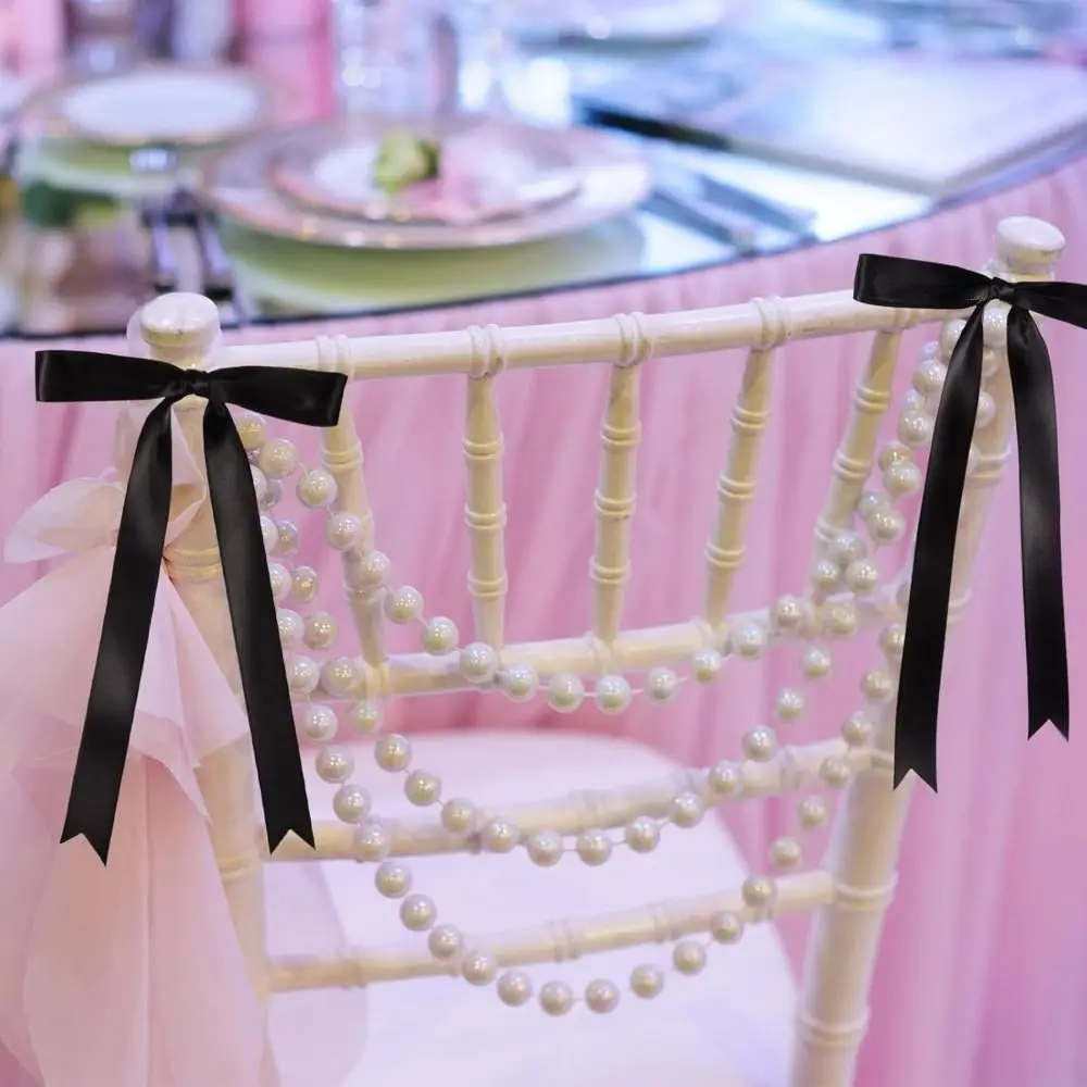 Artificial Chair Back Pearl Ribbon White DIY Chair Back Pearl String Chair Back Waist Belt