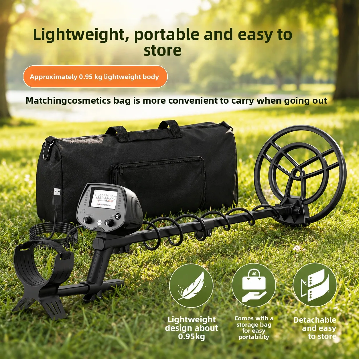 Portable Rechargeable Underground Treasure Detector High‑Accuracy Metal Finder for Outdoor Archaeological Prospecting