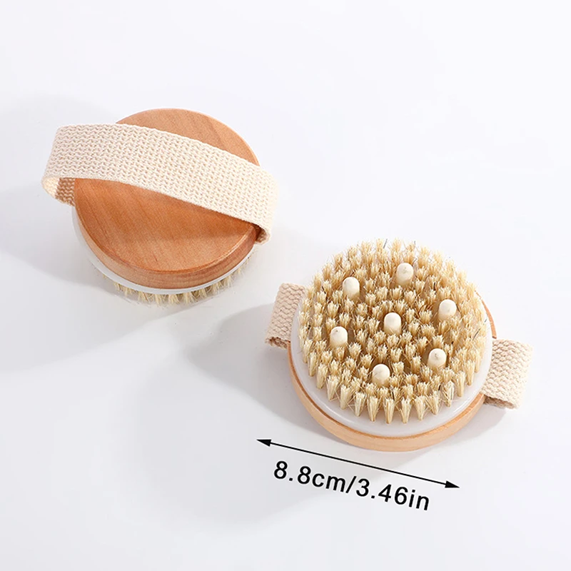 1개 각질 제거 목욕 브러시 천연 브리슬 목욕 브러시 부드러운 스파 여성 남성 피부 관리 젖은/마른 바디 브러시