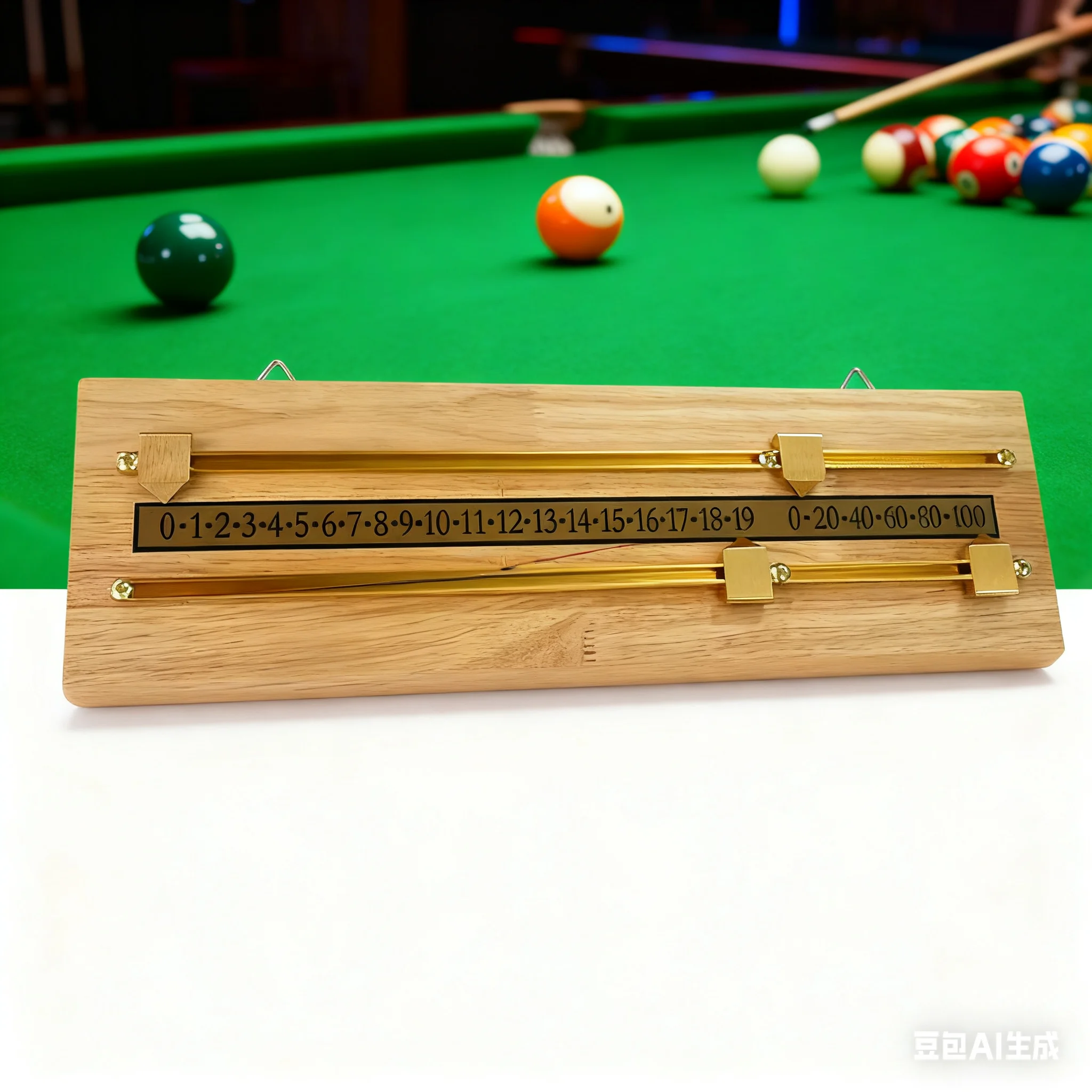 

45*15*1cm Solid Wood Billiard Scoreboard -2-Track Snooker Game Scorer -Durable Billiards Scorekeeper Essential Billiard Supplies