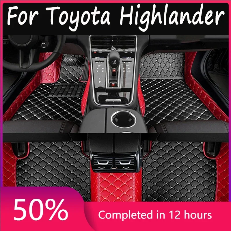 

Car Floor Mats For Toyota Highlander (Hybrid/Petrol)7 Seats 2022 2023 Auto Foot Pads Auto Carpet Cover Interior Accessories