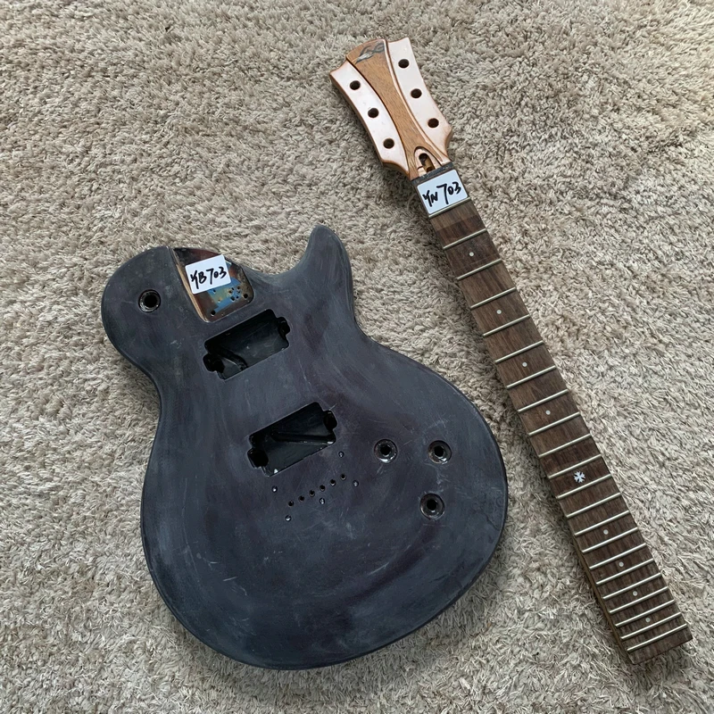 

Original Lag LP Style Guitar Kits&Guitar Set UnFinish Right Hand DIY Replacement Surface Damages and Dirty YN703+YB703