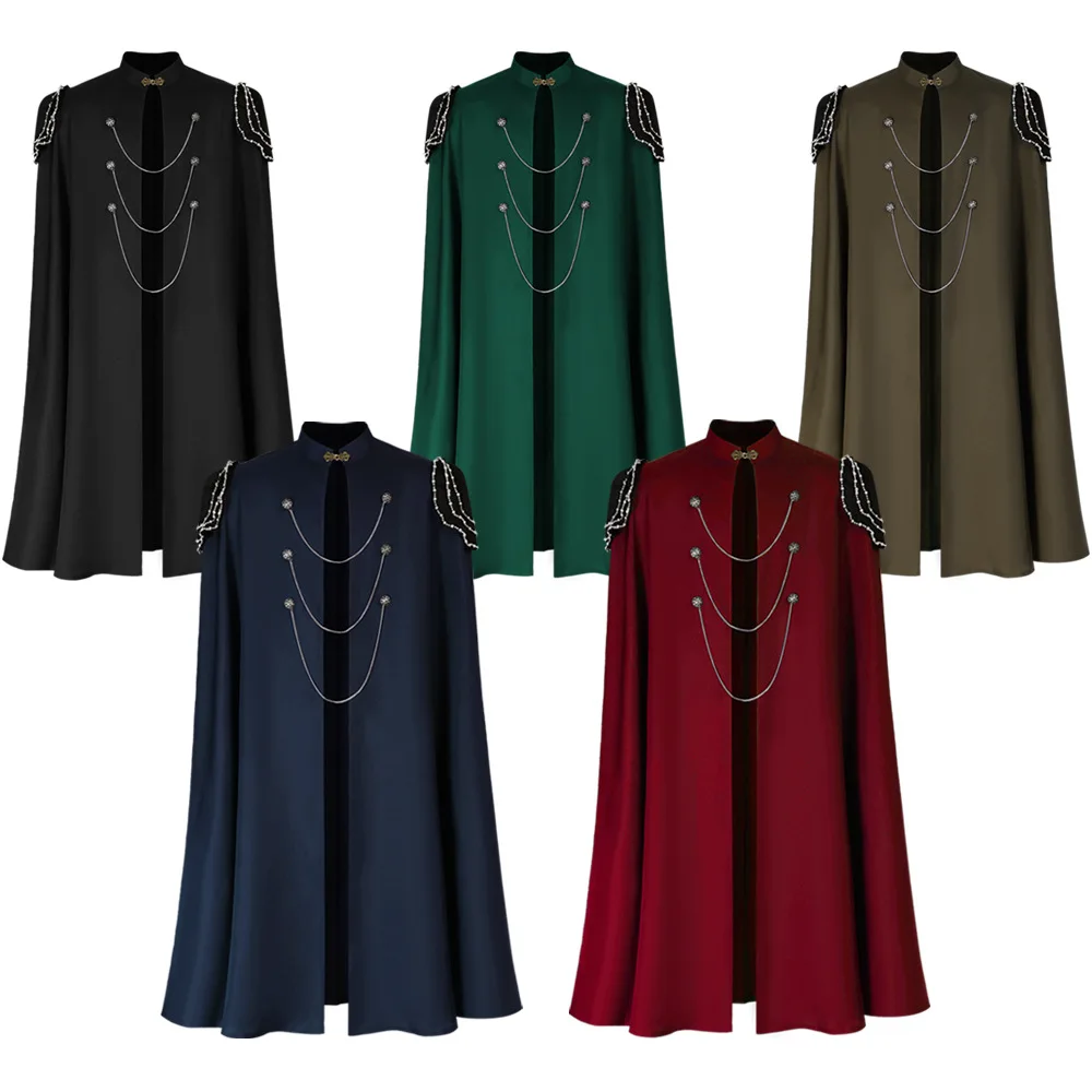 

Gothic Hooded Cloak Unisex Retro Royal Performance Costume Halloween Women's Style Men's Style Polyester Fiber Traditional Ch...