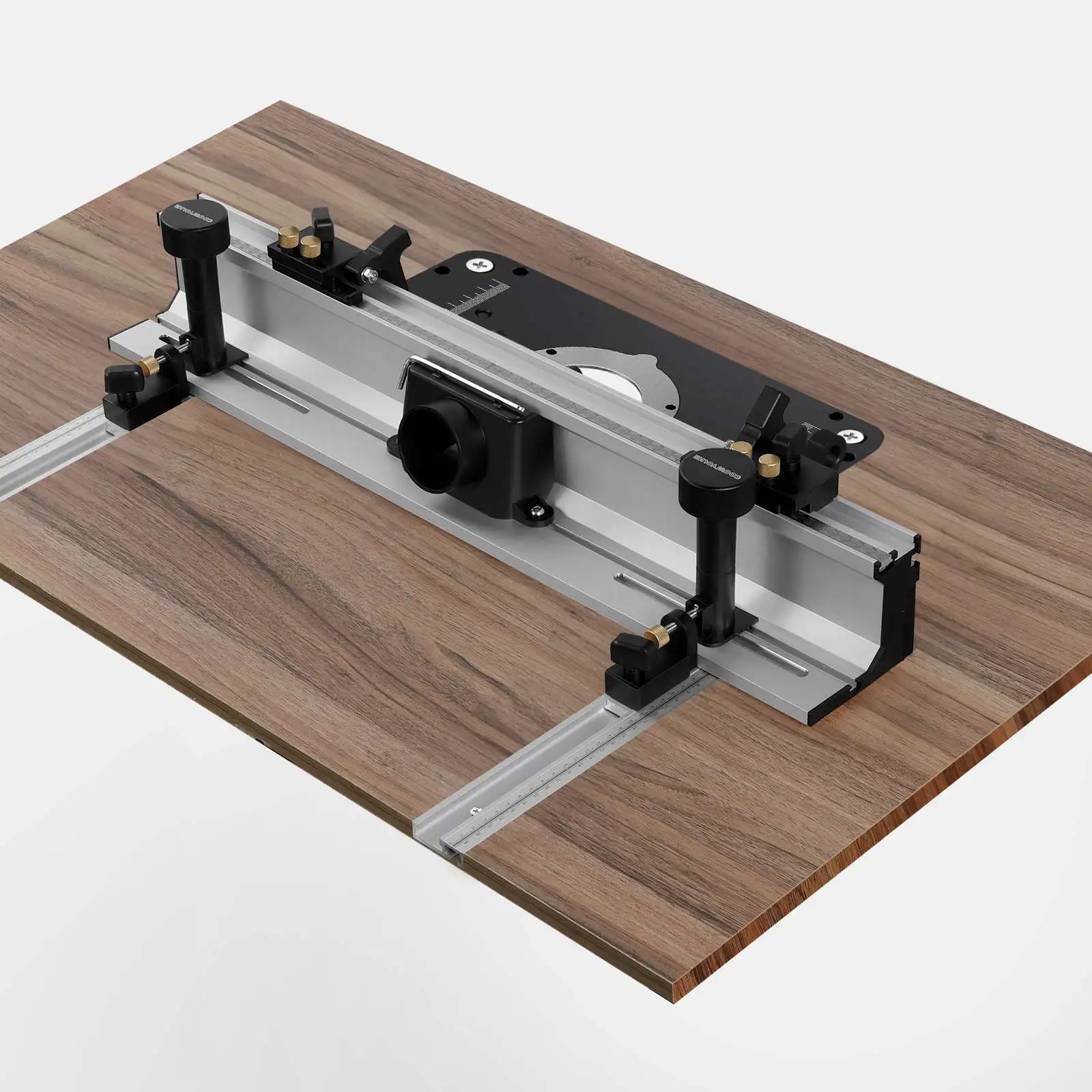 Imagem -02 - Enjoywood 700 mm Carpintaria Roteador Mesa Cerca Liga de Alumínio Perfil Cerca com 300 mm T-track Suportes Deslizantes Bit Guard