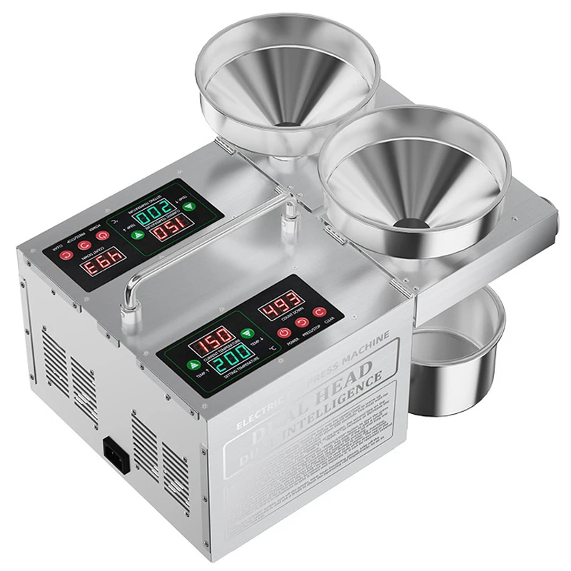 【Hot】Double-head oil press Cold Press/Hot Press 304 Food-Grade Stainless Steel 1800W Faster Oil Extraction For Peanut/Sesame