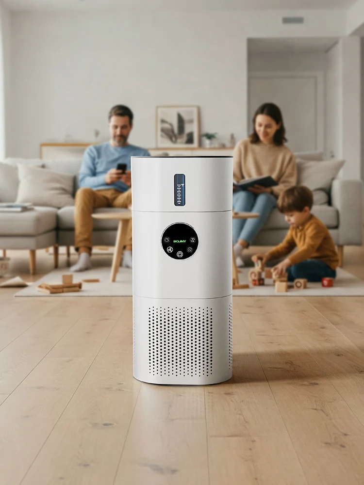 2-in-1-Luftreiniger mit Luftbefeuchter-Kombination für Heimallergien und Haustiere, Raucher im Schlafzimmer, echter H13-HEPA-Filter, weiß