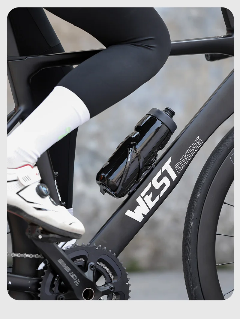 WEST BIKING Isolierte Fahrrad-Trinkflasche, kälteisolierend, 304 Edelstahl-Vakuumflasche, Doppeldeckel, für Rennrad und Mountainbike, zur Flüssigkeitszufuhr – Detail 22