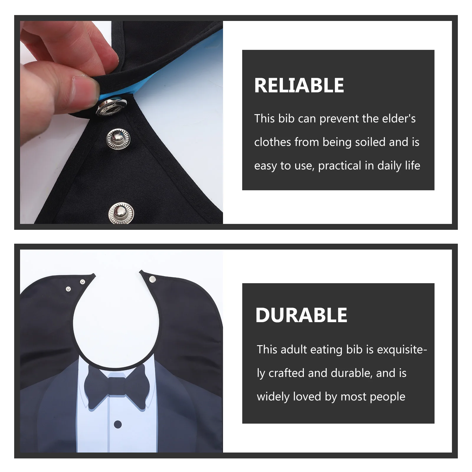 

Reusable Adjustable Waterproof Eating Bib For Elderly Long Durable Washable Senior Clothing Protector Bib Reusable Elders Eating