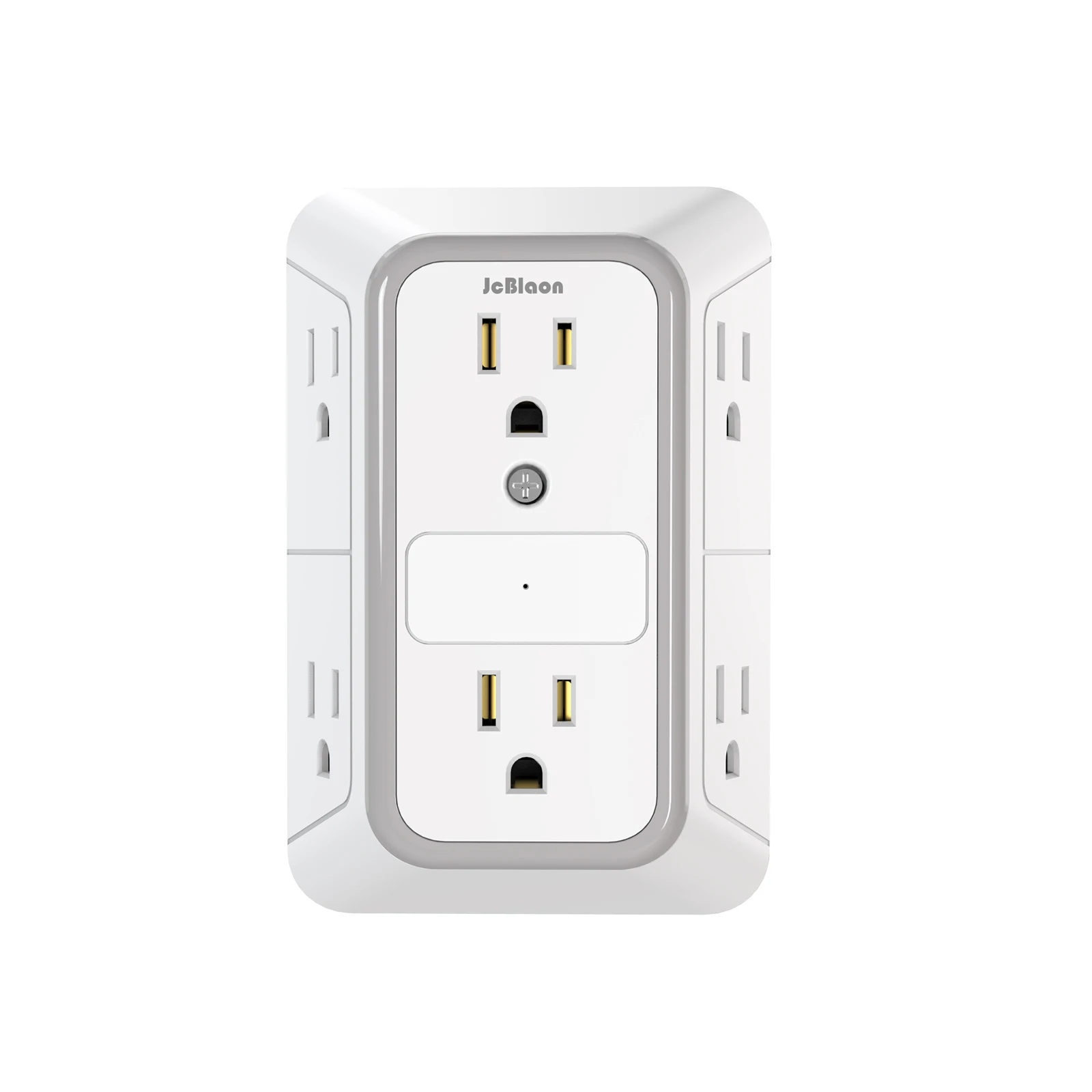 Multi Socket Wall Socket with 6 AC Outlets,US Plug Power Strip Network Filter Travel Adapter Home Office Universal Fast Charging