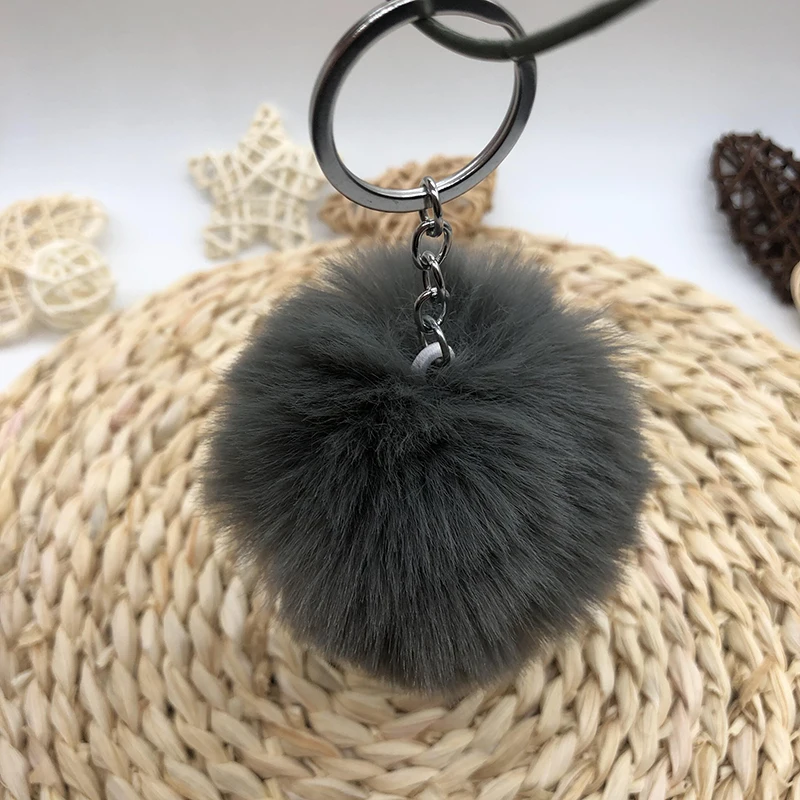 Wholesale Multicolor Furry Pom Pom Keychain, Fun Gift