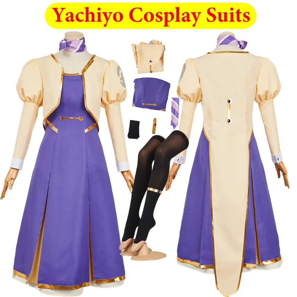 

Apocalypse Anime Hotel Yachiyo Cosplay Dress Coat Stockings Neckwear Costume Women Girls Outfits Halloween Carnival Party Suit