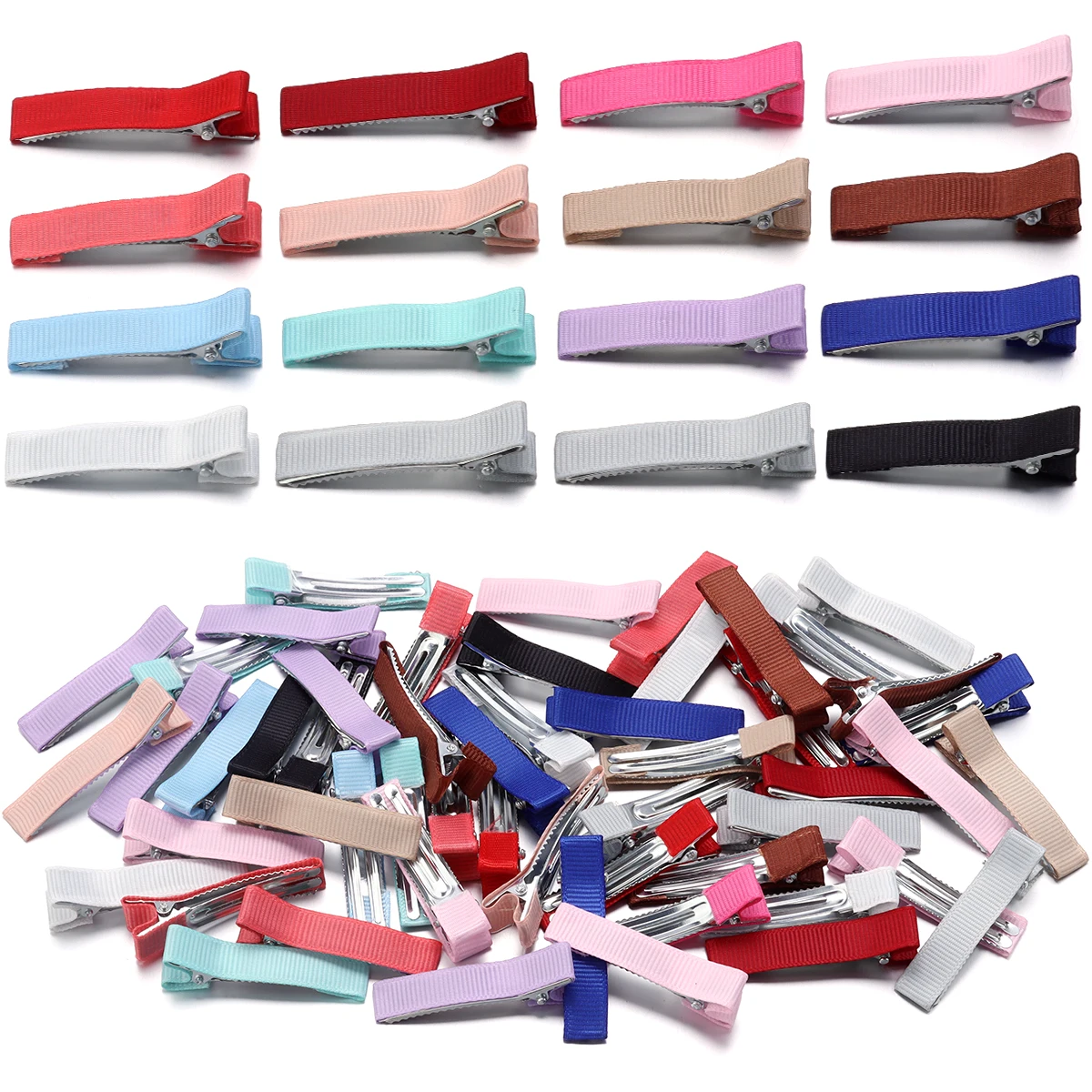 

10PCS 48mm Ribbon Covered Metal Hair Clips Basic Simple Hairpins DIY Jewelry Handmade Girls Kids Hair Accessories Gifts Wholesal