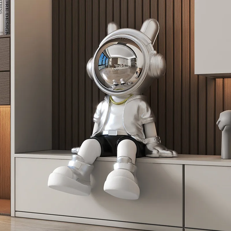 Large Spaceman Astronaut Animal Pattern TV Cabinet Decoration Synthetic Resin Craft for Hotel/Club House Use