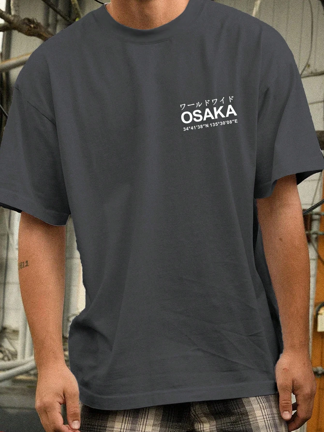 Parent‑Child Matching T‑Shirt Japan Osaka Bonsai Art Back‑Side Print Mom And Daughter Casual Family Matching Short Sleeve Tee