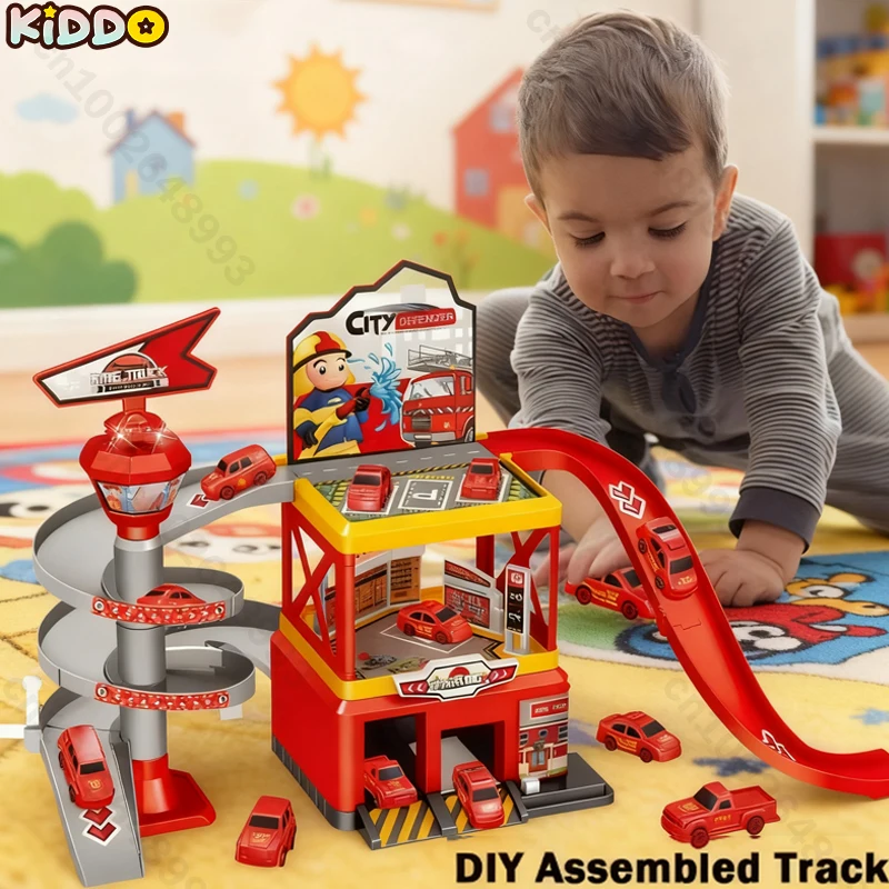 

Детская дорожка, игрушки для парковки, многоэтажное здание для парковки автомобилей, пожарная полиция, инженерная машина, игрушки, гоночная дорожка, раздвижная машина