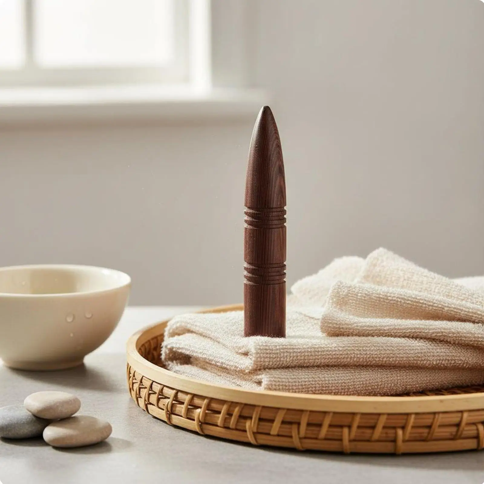 Solid Wenge Massage Applicator Pressure Point Stick Wooden Therapy Tool for Muscle Tension and Circulation Boost