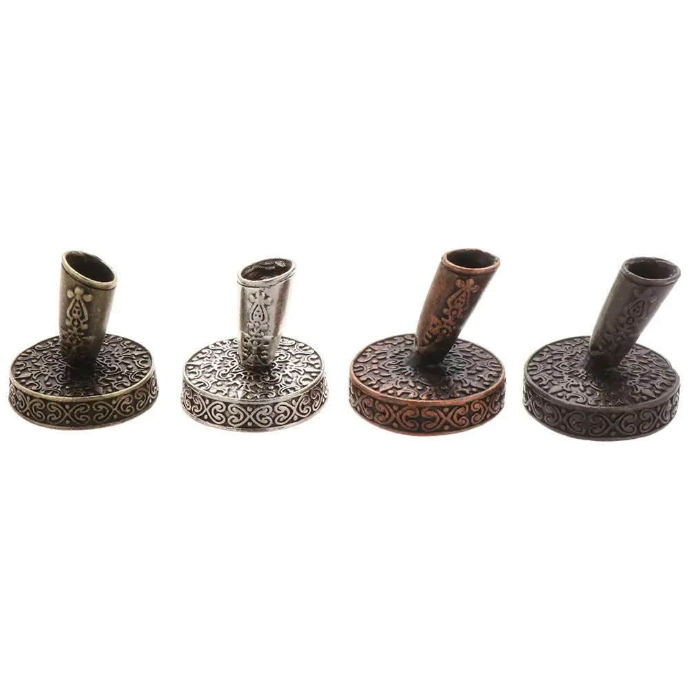 1pc Stationery Round Base Desktop Organizer Writing Accessories Vintage Pen Holder Metal Pen Clips European Style
