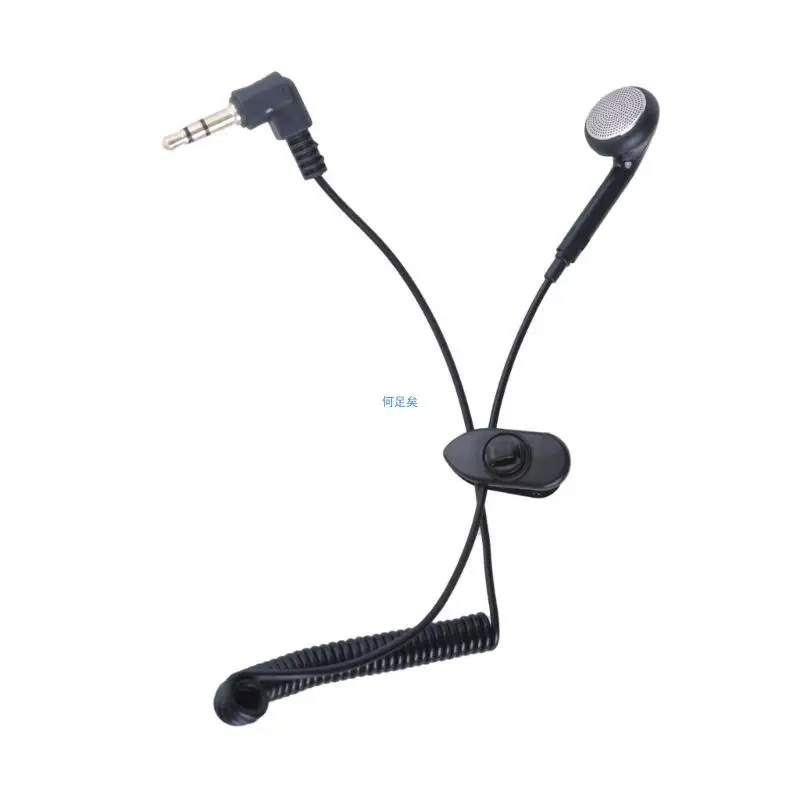 Spring Type In Ear Earbud 3.5mm Port Single Side Mono Earphone Stretchable Cable Headsets for Walkmans Phones Receiver Good