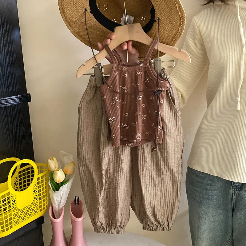 الكورية نمط الأزهار بروتيل طفل الفتيات الصيف جديد الفتيات أعلى مطبوعة أنيق أكمام تنوعا عارضة قاعدة سترة الفتيات #3