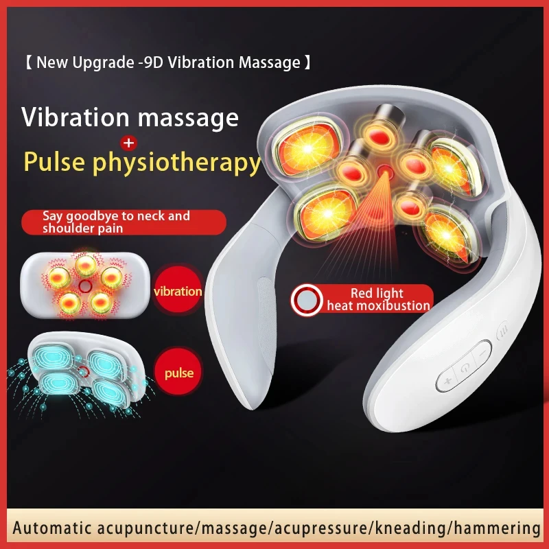 Smart Neck Massage Instrument Portable Shoulder Neck Massage Cervical Vertebra Health Care Vibrator Heating Compress Massage image 2
