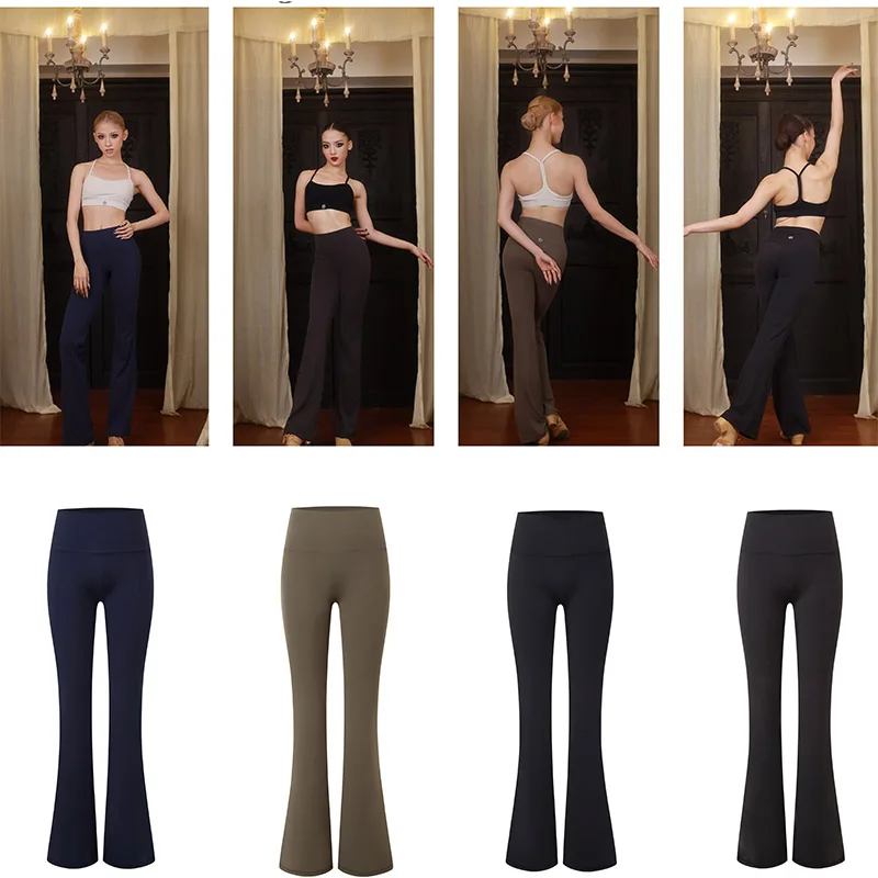 

Мягкие эластичные брюки для латинских танцев, одежда для йоги, женская одежда для тренировок по румбе, ча-ча-ча, самбе, спортивные брюки DNV25674