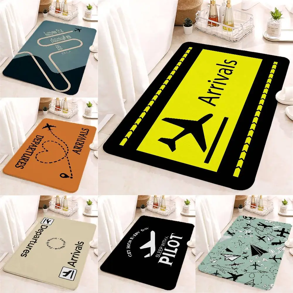 Aircraft Aviation Departures Arrivals Carpet For Living Room Sofa Decor Modern Rug Floor Mat For Men Bedroom Durable Area Rugs