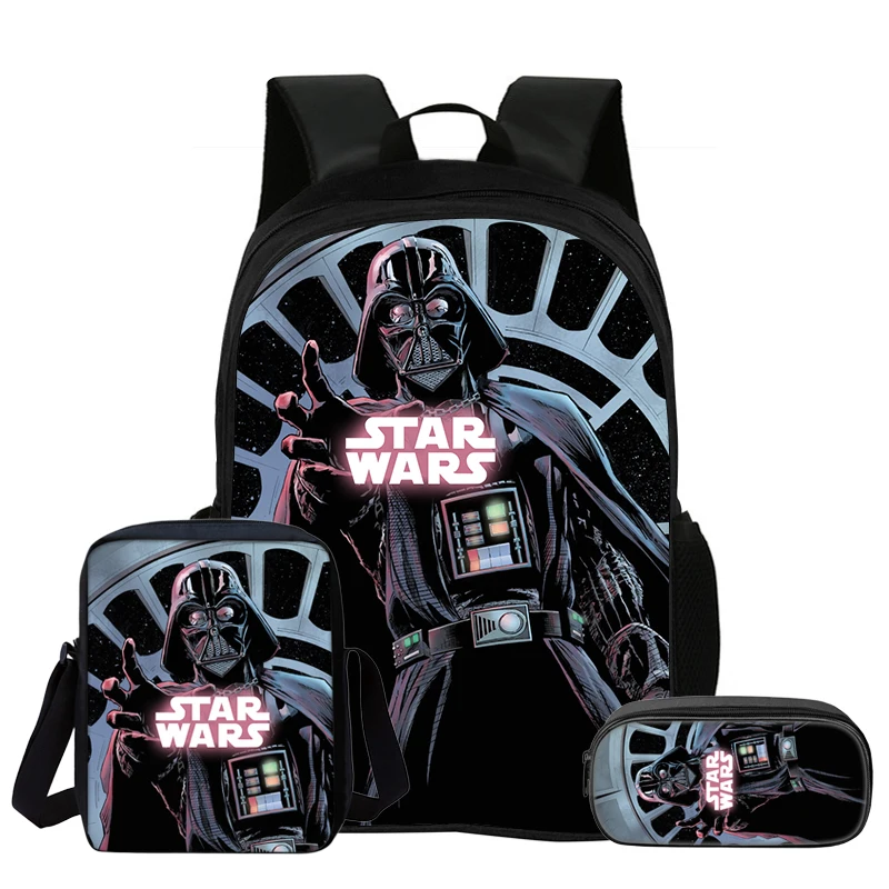Star Wars Movie Kids 3Pcs Set Backpack Student School Shoulder Bag Pencil Bags Bookbag Rucksack Best Gift