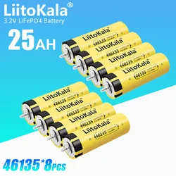 8pcs LiitoKala 3.2V 25Ah LiFePO4 battery cell Lithium iron phosphate deep cycles for Diy 12V 24V 36V 48V solar energy UPS power