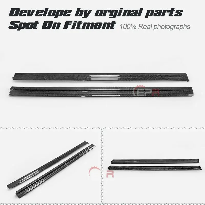 For Nissan Skyline R33 GTR EPA Style Carbon Glossy Side Skirt Extension Exterior Car Accessories