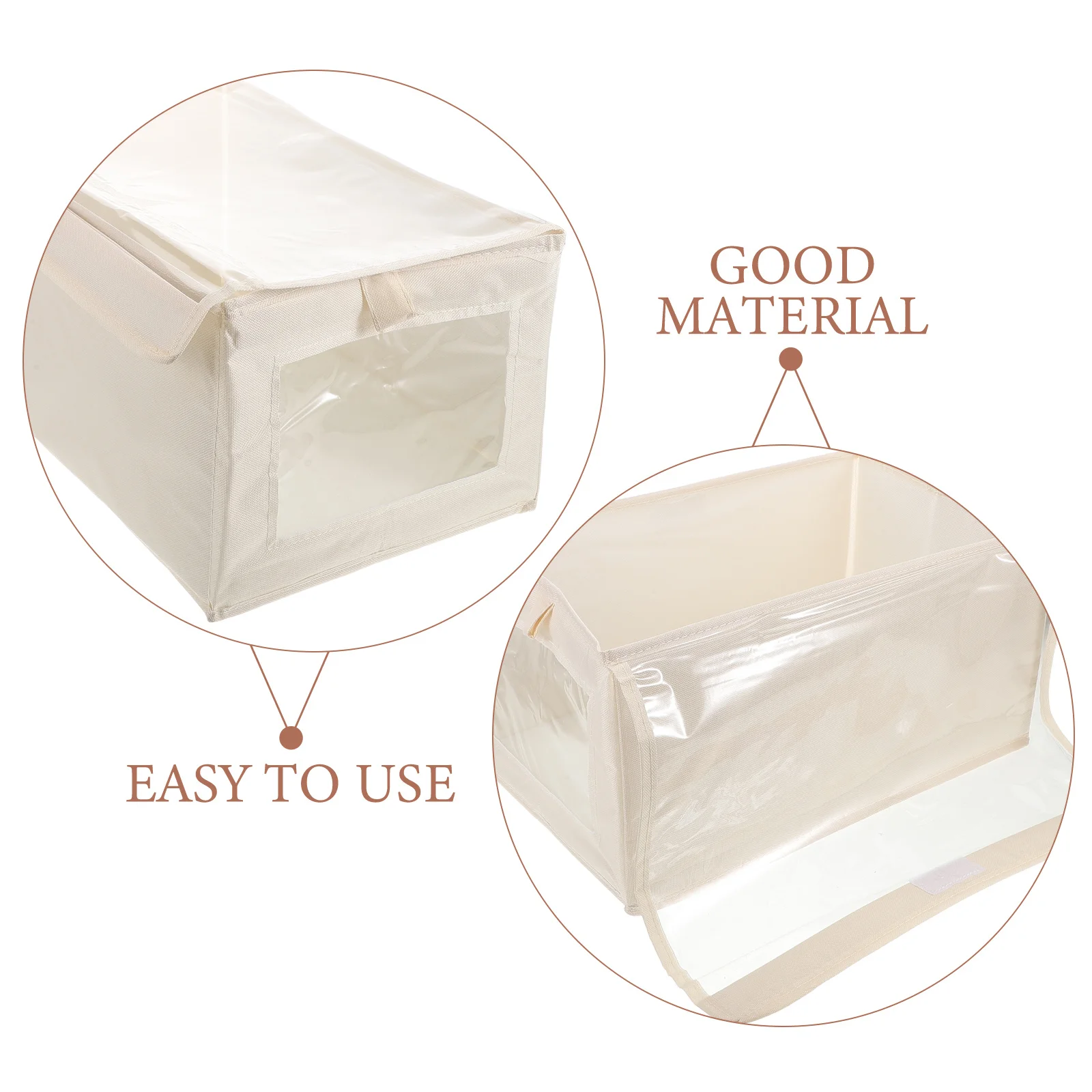 3 قطعة صناديق تخزين الملابس القابلة للطي أكسفورد النسيج غطاء شفاف خزانة منظم لغرفة النوم عنبر المنزل التخزين #3
