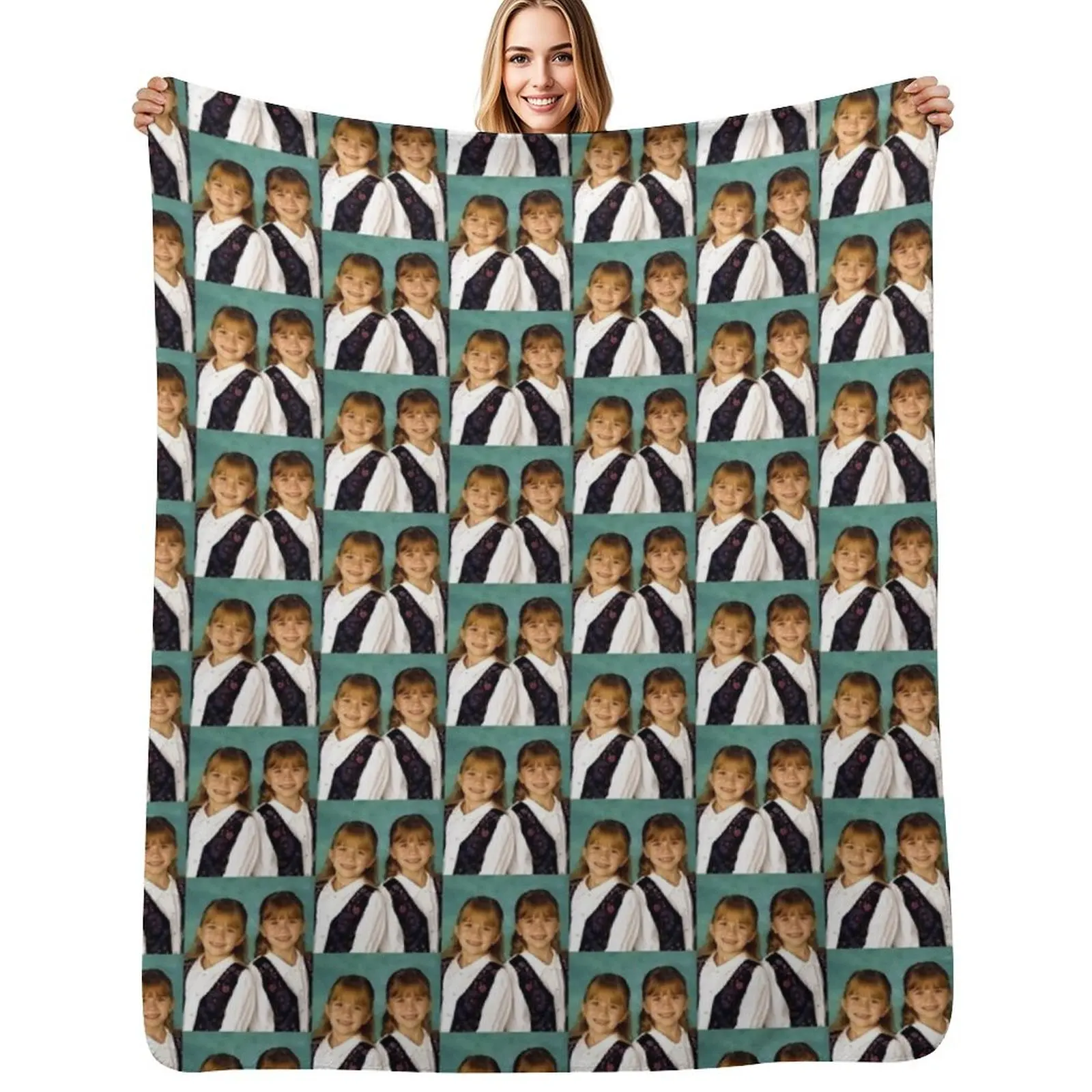Mary Kate and Ashley olsen cute Throw Blanket Luxury Throw Summer Beddings Plush Custom Sofa Quilt Blankets
