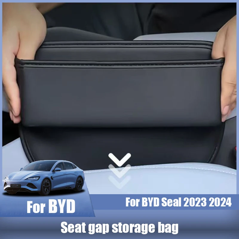 For BYD Seal 2023 2024 Leather Seat gap Armrest box storage bag storage box Automotive interior modification