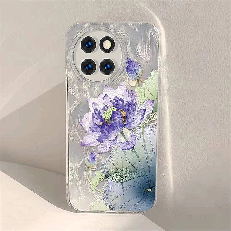 Purple Flowers Case For Infinix X688 X680 X6831 X6836 X6837 KC8 CC7 KD7 KE5 Itel S23 P55 IMD Feather Yarn Soft Phone Cover Coque