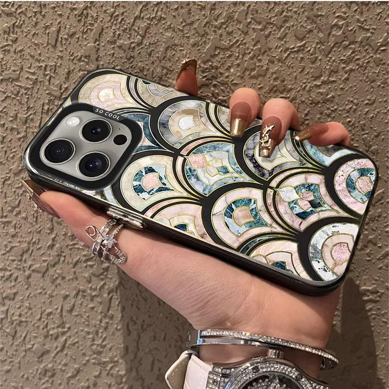 

Чехол для телефона с мраморным рисунком для iPhone 16, 15, 14, 13, 12, 11 Pro/Max/Plus, противоударная задняя крышка с защитой от отпечатков пальцев