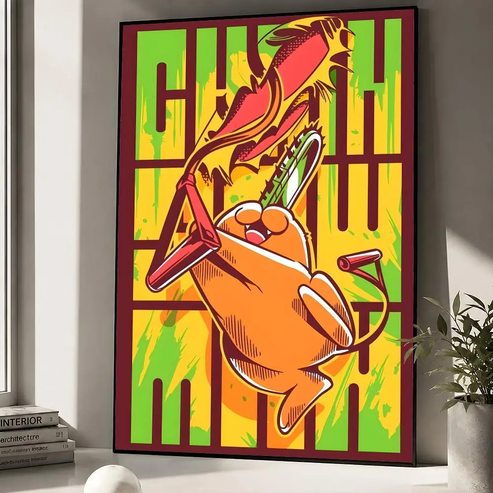 Anime Chainsaw Man Denji Pochita Makima Poster zum Abziehen und Aufkleben, Wandkunst, PP, wasserfest, HD, Schlafzimmer, Wohnzimmer, Heimdekoration, Geschenk – Detail 10