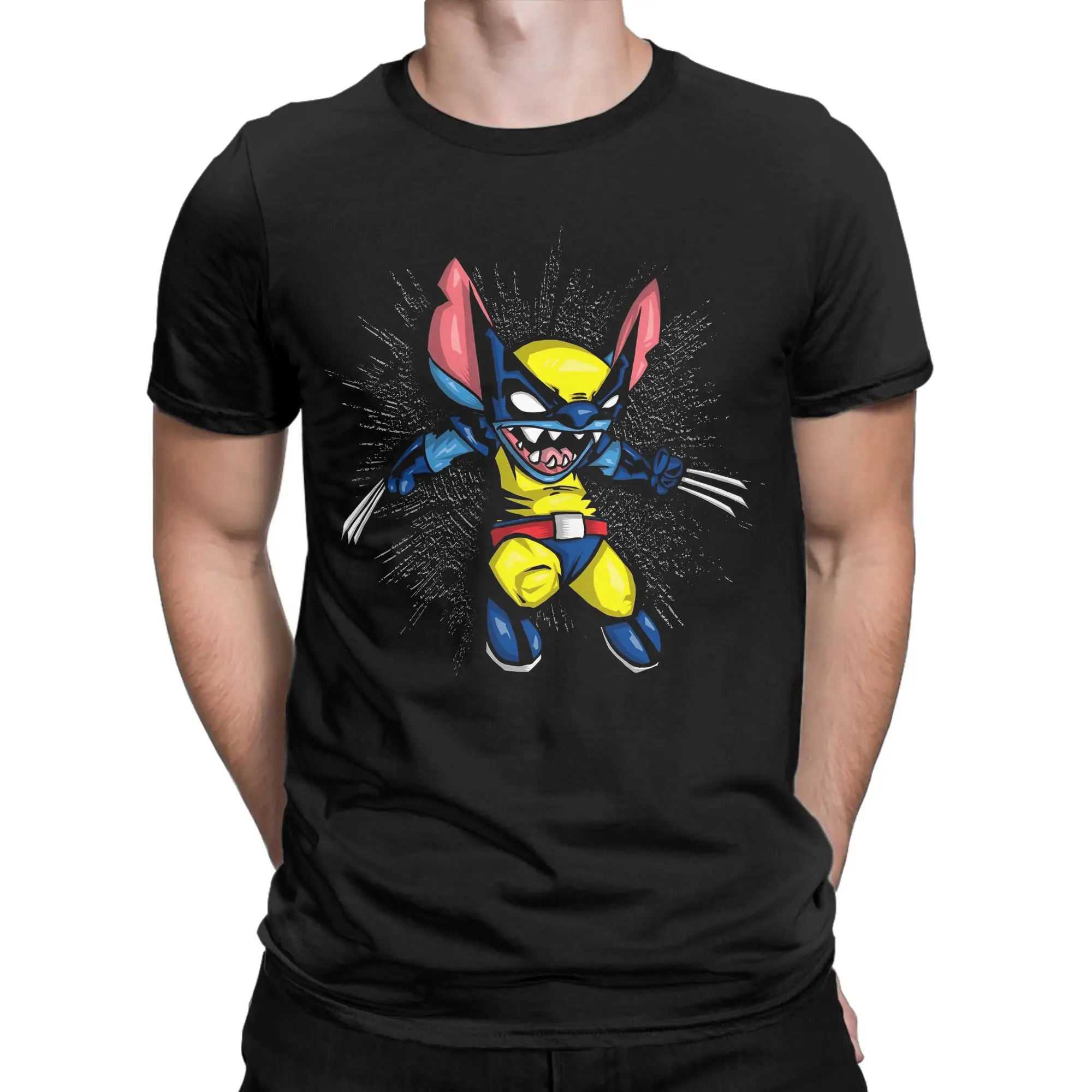 

Stitch Hero Wolverin T-Shirt Men Funny Cotton T-Shirts Summer O Neck Fashion Tees Dropshipping Oversized Clothes
