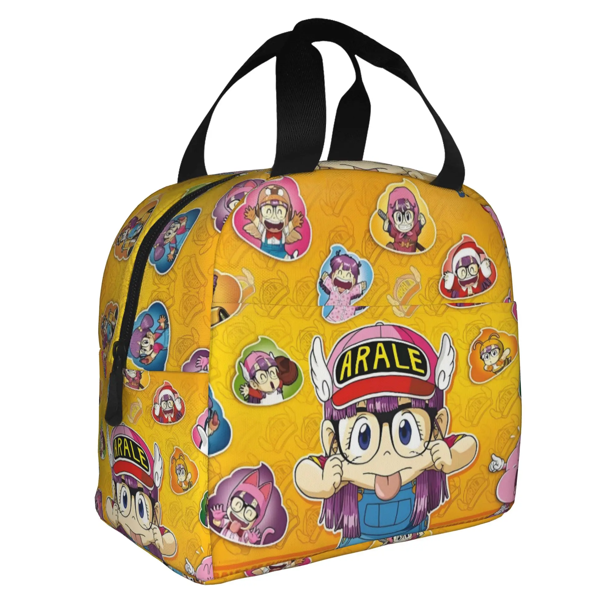 Arale Norimaki Dr Slump  Insulated Lunch Bag for Women Waterproof Anime Cartoon Thermal Cooler Lunch Box School