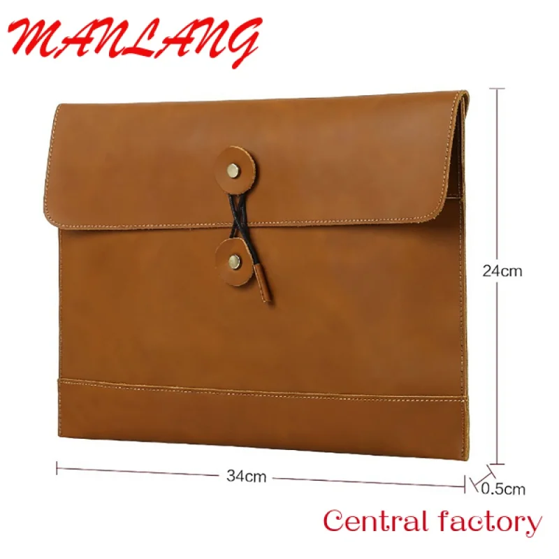 PU Leather A4 File Folder Pocket Document Wallet Paper Files Bag Business Handbag Organizer Briefcase