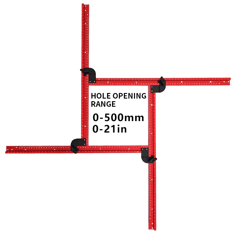 Milling square hole positioning backing woodworking trimming machine slotting hole auxiliary tool square rectangular hole openin