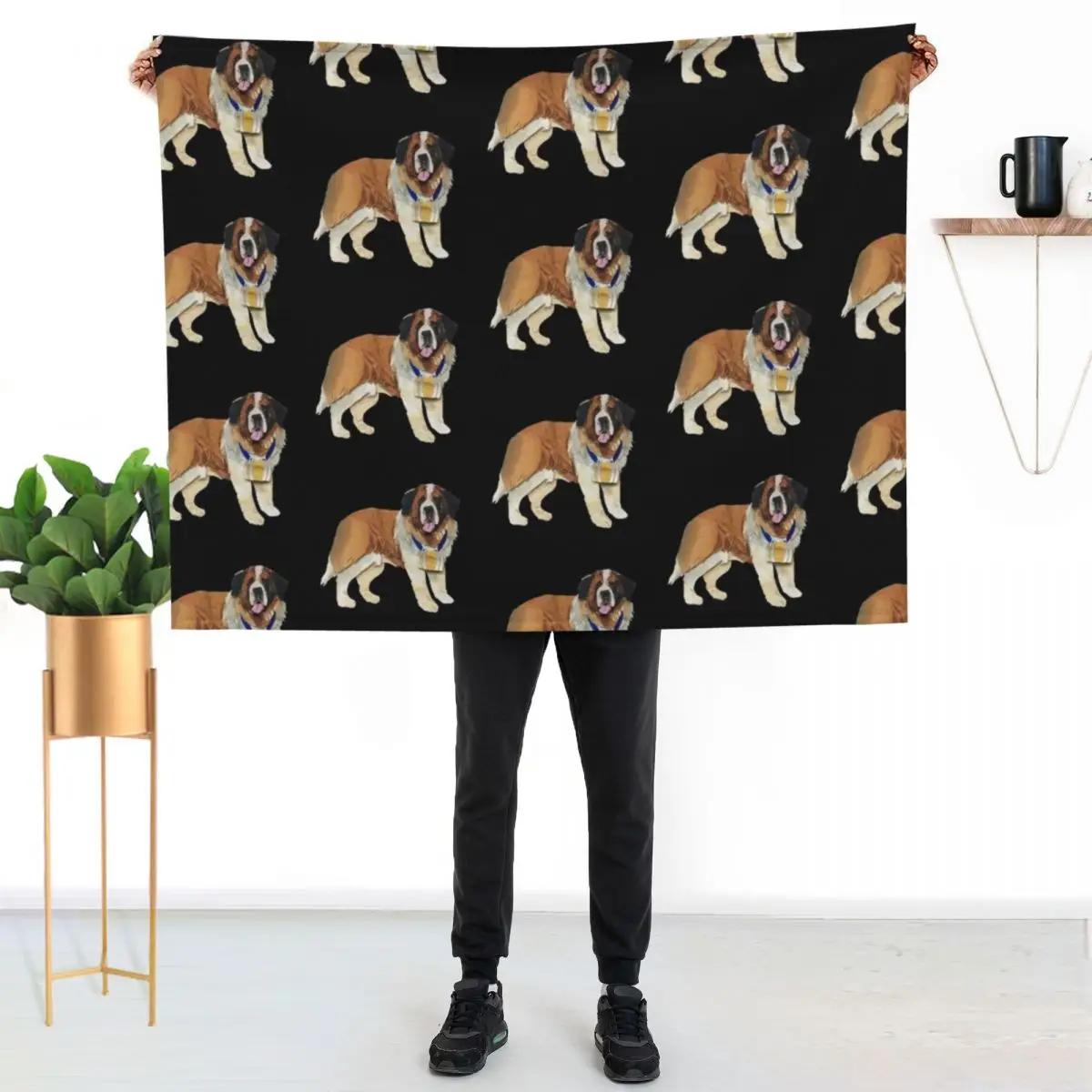 The Saint Bernard Throw Blanket Hairy halloween Thermals For Travel Loose Blankets For Bed Cute Plaid Blankets