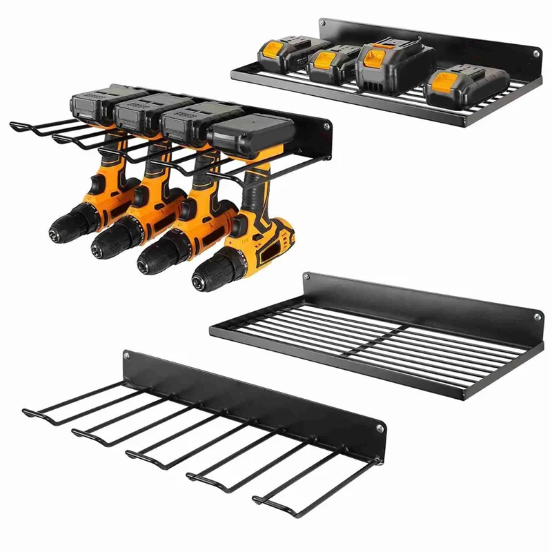 

A20F-Hand Drill Tool Holder Wall Mount Workshop Garage Mobile Tool Shelf Heavy Duty Electric Drill Tool Holder