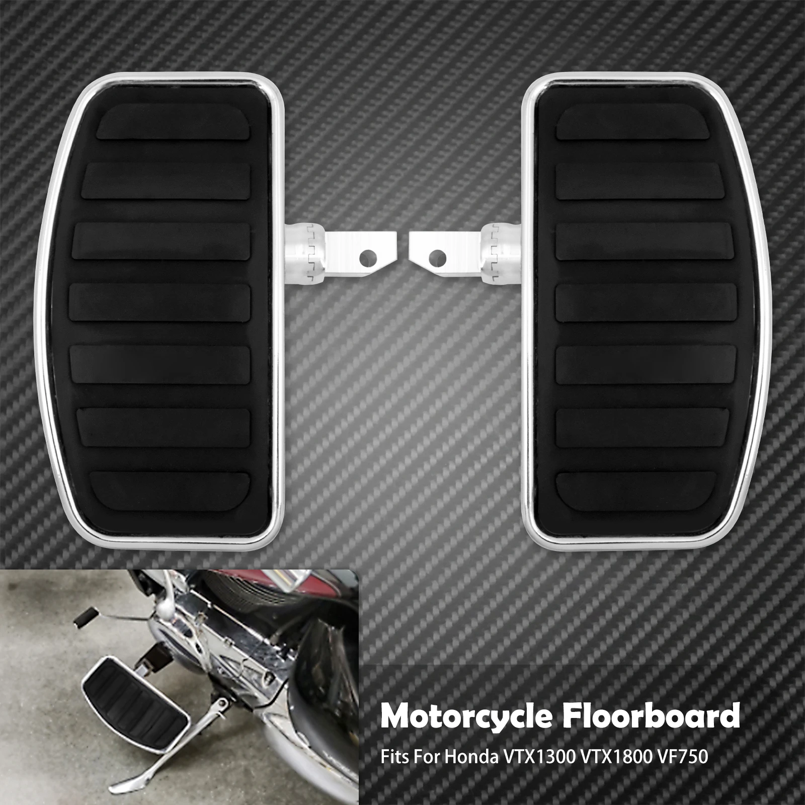 Uniwersalny podnóżek motocyklowy regulowane tylne podnóżki pasażera metalowe deski podłogowe podkładki w paski dla Honda VTX1300 VTX1800 VF750